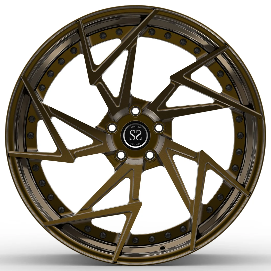 2 Piece Wheels for Mclaren 570s 20inch 21inch Staggered Concave Brushed Bronze Forged Rims