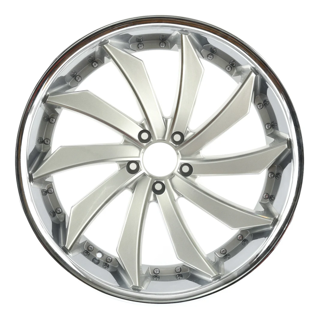 Chrome Stainless Lip Staggered Alloy Wheel